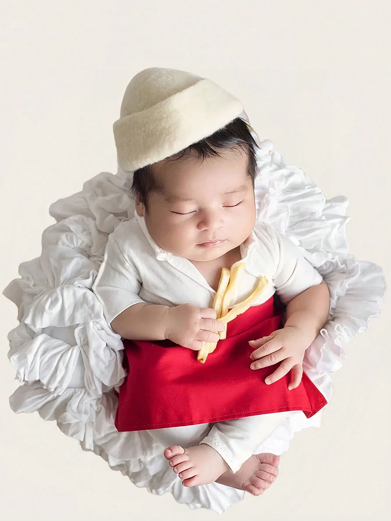 4pcs Newborn Photography Outfit Baby Cotton Chef And Apron Set For Photo Shooting Baby Boy Girl 1 Month 100 Days Photo Props