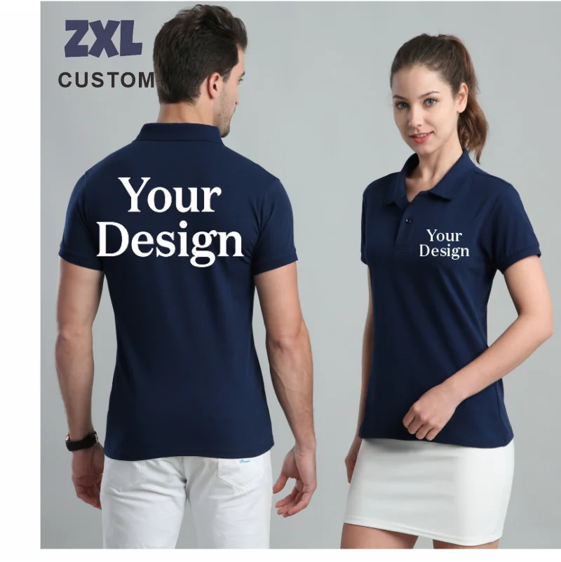 Summer Causal Polo Shirt Custom Logo Printed Text Picture Brand Embroidery Personal Design Breathable Men And Women Tops 2023