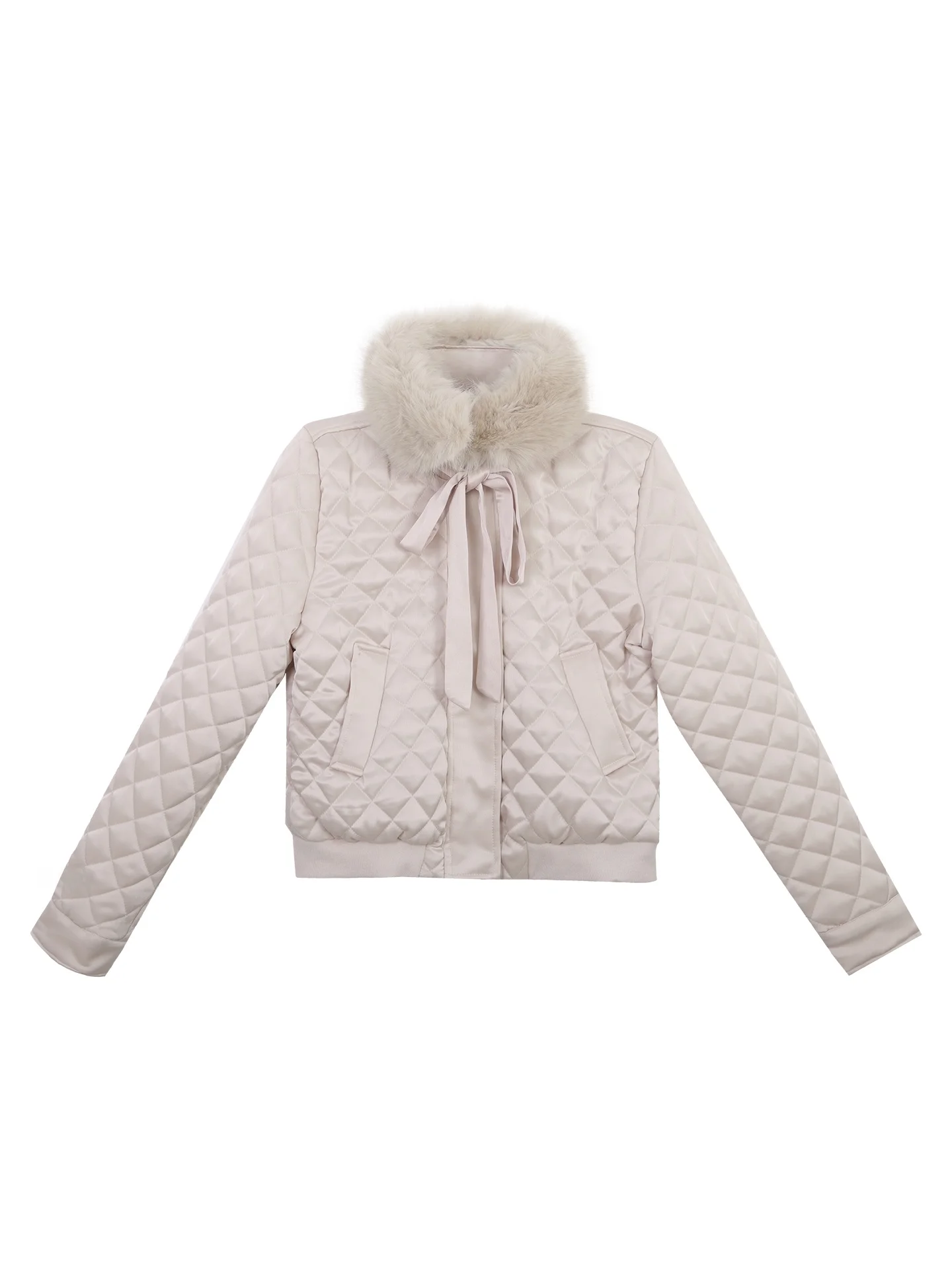 Lekka kurtka puchowa damska Sle Winter New 2025 różowa z futrzanym kołnierzem ciepła piękna zimowa odzież wierzchnia prosty krój długa