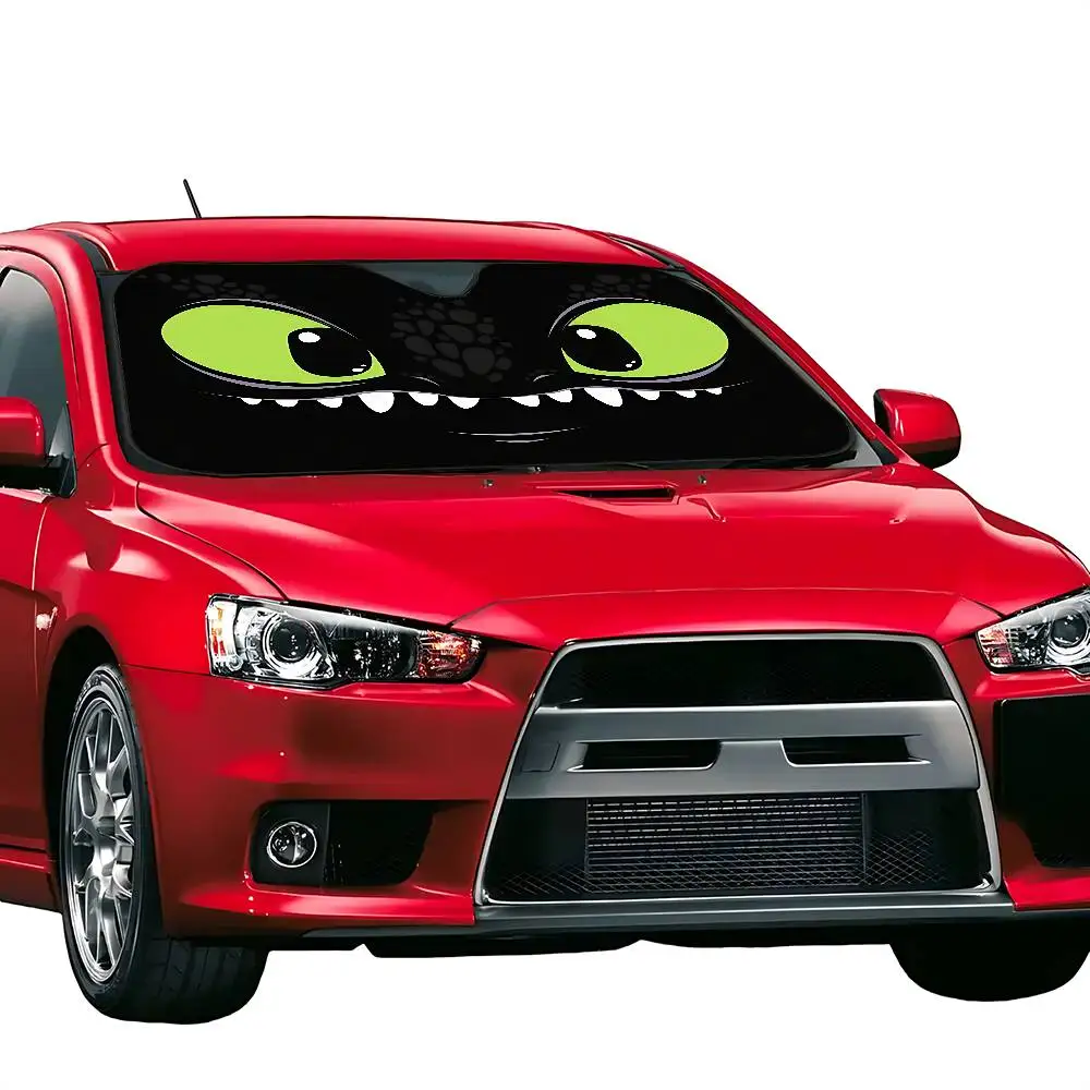 Cartoon EYE Tende parasole per auto senza denti Parasole per auto, Protezione per parabrezza anteriore, Copertura parasole pieghevole resistente ai raggi UV, Auto