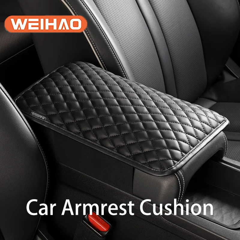 New Car Armrest Pad Centrol Rest For Inside The Car Leather Cushion Raised Cushion Universal For Audi BMW Benz Car Parts 2024