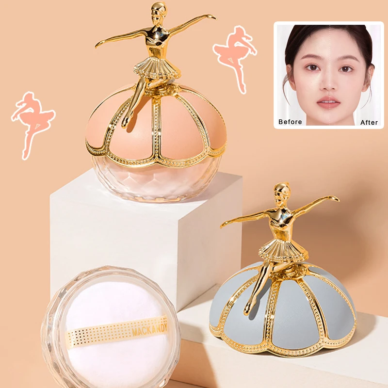 Air Ballerina Powder Cosmetics Oil Control Waterproof Compact Powder High Coverage Makeup Base Translucent Powder Large Capacity