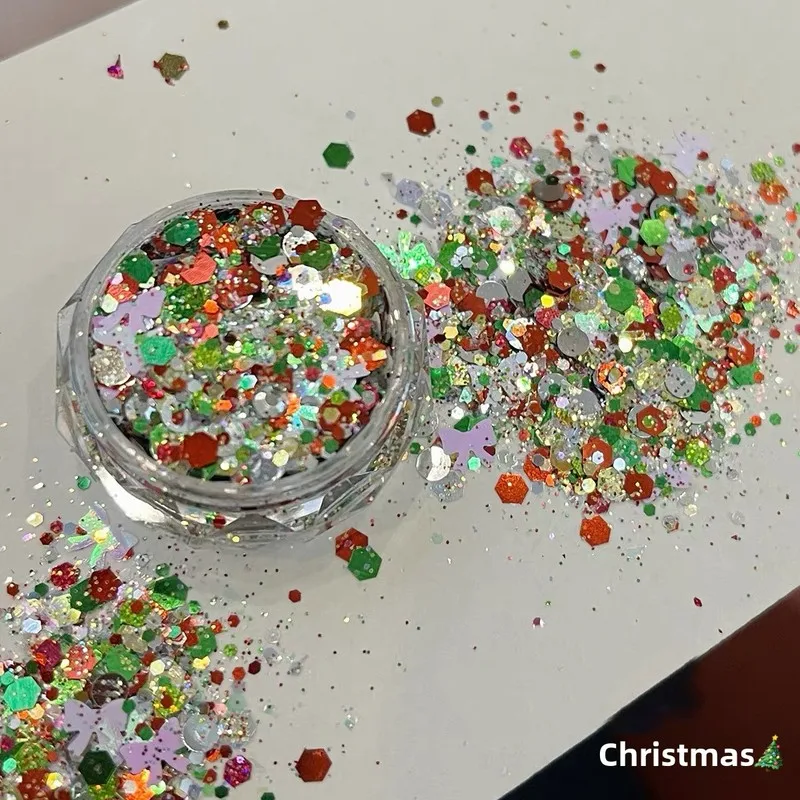 LYLE Christmas Nail Sequins Mixed Star Hexagon Glitter DIY Nail Art Decor Wearable Atmosphere Fragments Embellishment Decoration