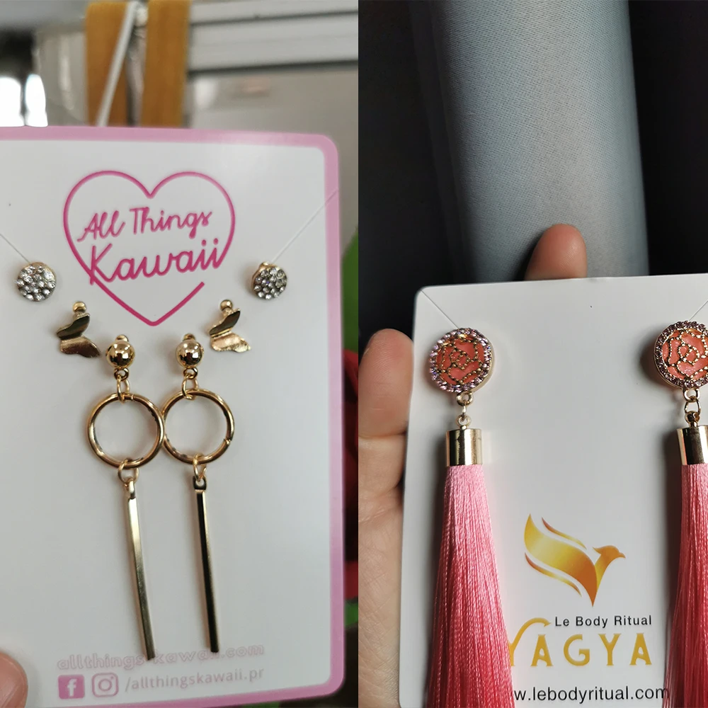 100PCS Customize Printing logo Personalize Display Card For Jewelry Earrings Cardboard Necklace Bracelet Stand Holder Wholesale