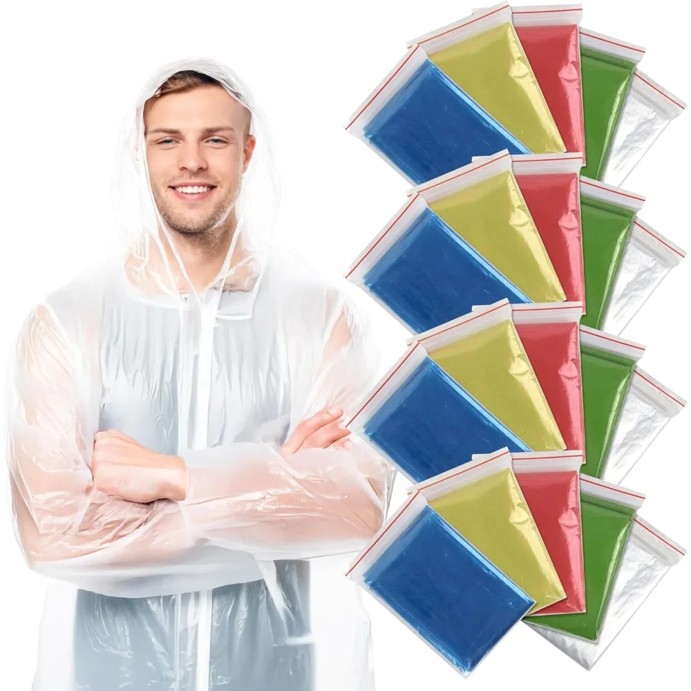 

Массовые дождевые пончо Trail Maker для взрослых, 10 упаковок, одноразовые оптовые дождевики, 100% водонепроницаемые аварийные пончо с капюшоном