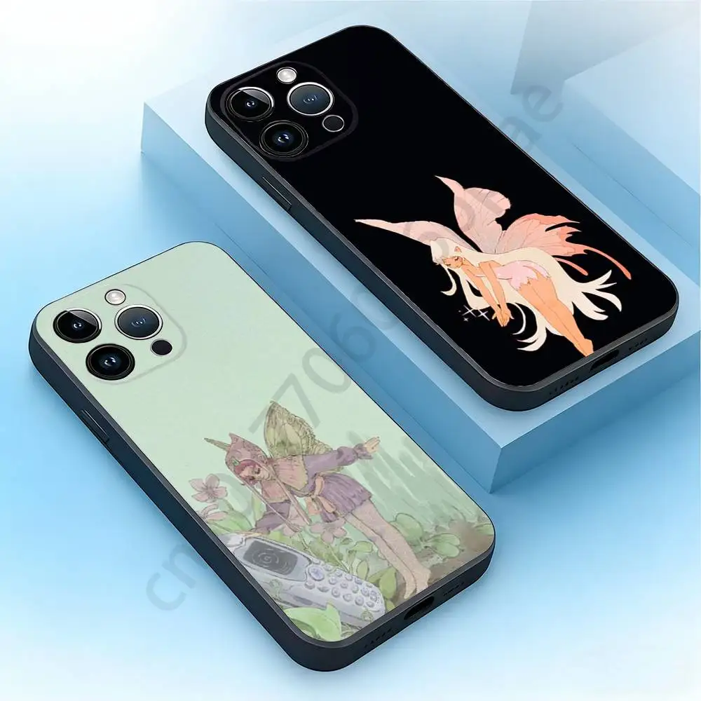 

Fairy Phone Case For iPhone 17,16,15,14,13,12,11,Pro,Max,Plus,Mini, Anti Fall Black Matte Soft Bumper