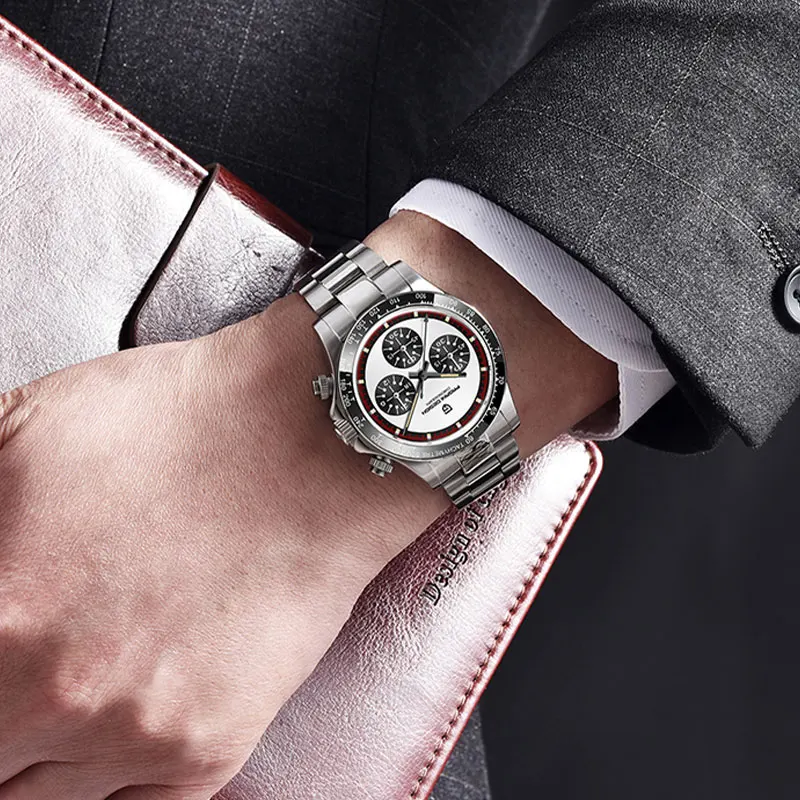 PAGANI DESIGN 2025 Новые мужские часы Кварцевые деловые часы для мужчин Лучший бренд Роскошные часы Мужской хронограф VK63 40 мм Водонепроницаемые часы