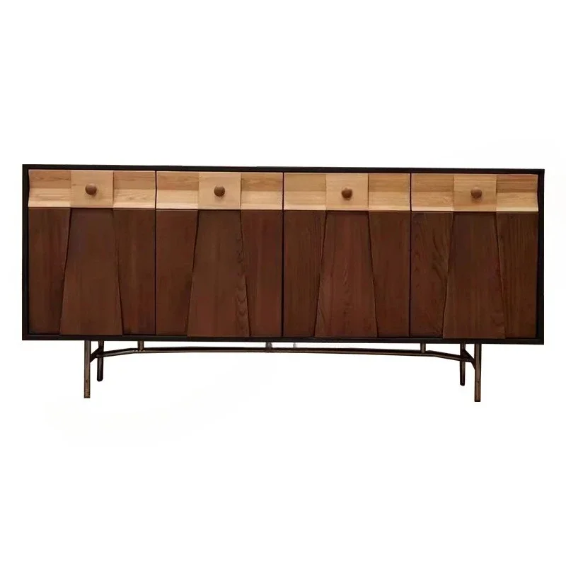 

Side cabin et French retro surprise wind ancient chest cabinet ash wood tea cabi net storage cab inet