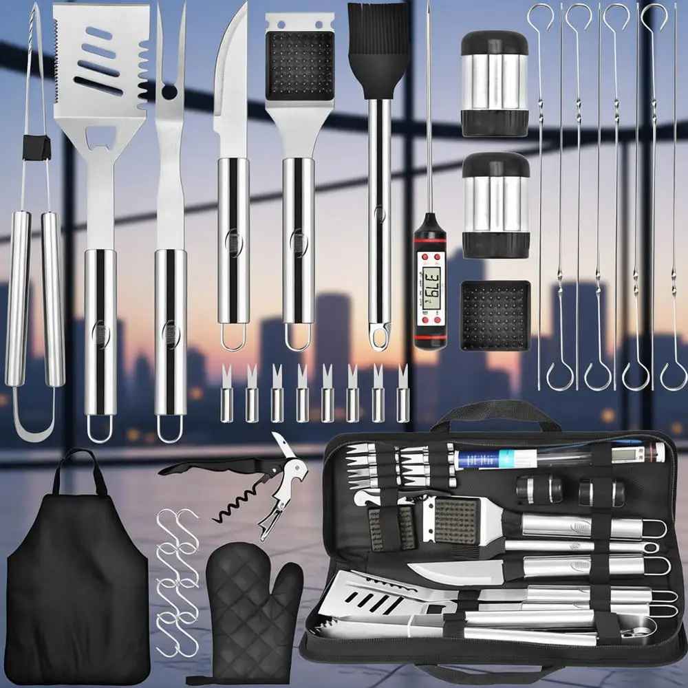 

Аксессуары для гриля, кувы для папы или гриля Chrisas, сверхмощный набор для гриля из нержавеющей стали, аксессуары для гриля для барбекю или уличный гриль с