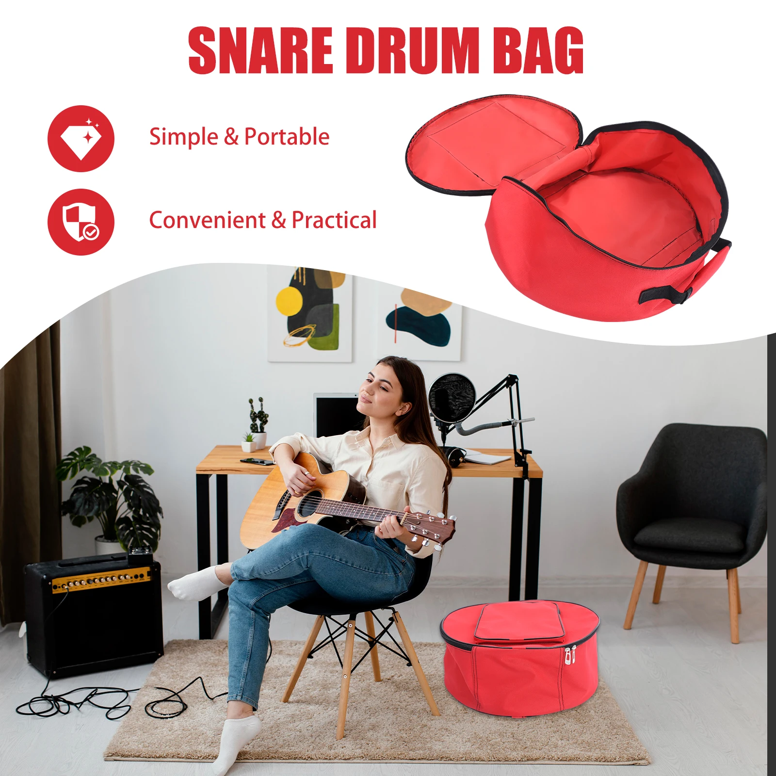 

Drum Carrying Bag Stick Bags Pad Single Drumstick Black Musical Instrument Storage Beater Backpack Mallets Holder Sticks