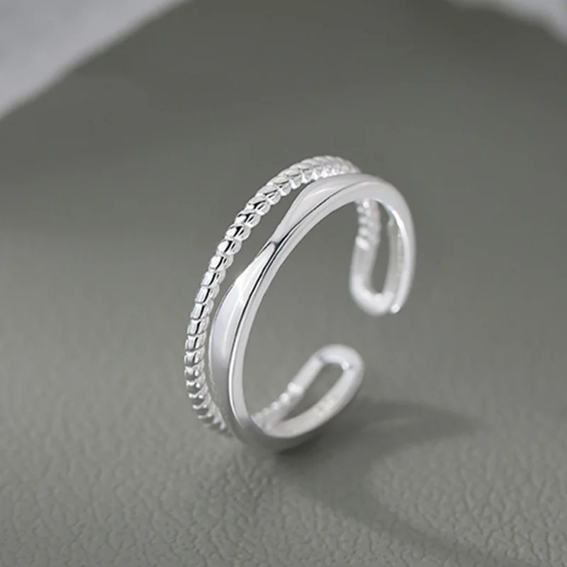 

Двухслойное кольцо из жареного теста, простое кольцо, женское модное индивидуальное нишевое темпераментное изысканное открывающееся кольцо