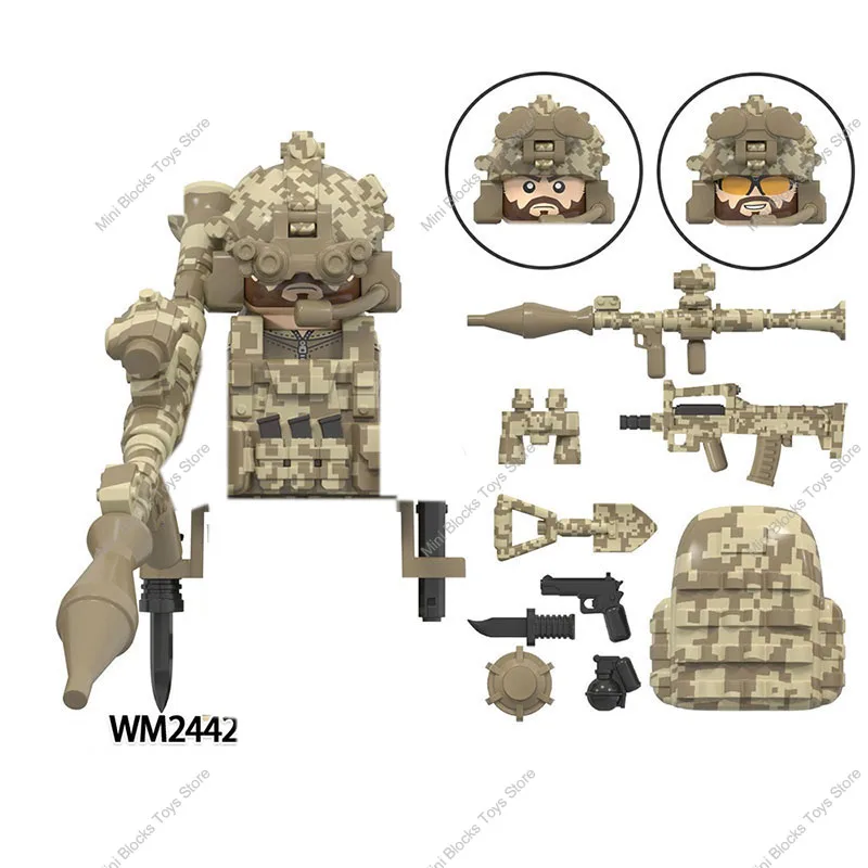 WM6147 tropas de camuflaje militar, nieve, KSK, SSO, fuerzas especiales, Mini bloques de construcción, figuras, juguetes para niños