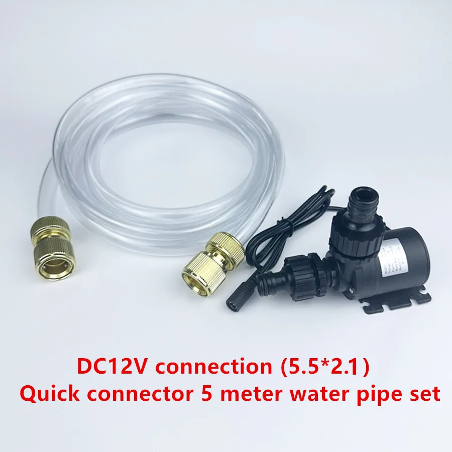 Bomba de agua sumergible de 12V, 800L/H, 5m, DC24V, bomba de agua Solar con tubería de agua, conector rápido para Touring RV Fountain Aquarium