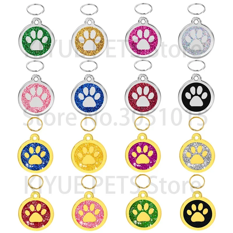 20PCS Dog Pet Id Tags Medal Customized Collar With Name Number Kitten Anti-lost Blank Pendant Personalized Engraving DIY