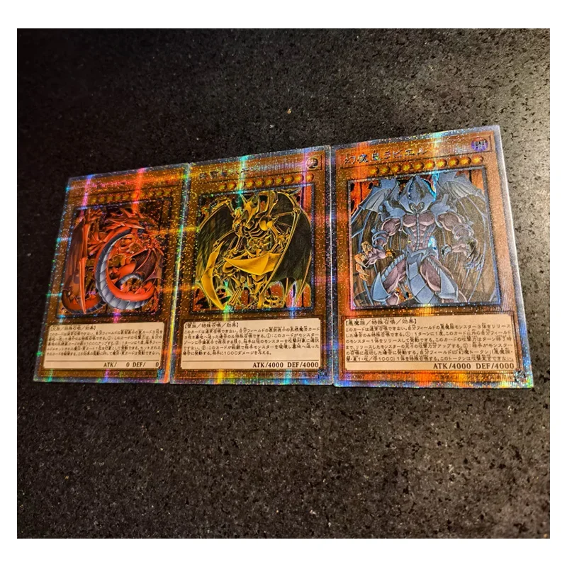 Homemade Diy Yu-Gi-Oh! Slifer The Sky Dragon Obelisk The Tormentor The Winged Dragon of Ra Collection Flash Card Toys Gift