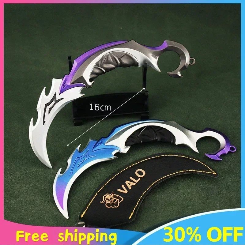 

Valorant Keychain Peripheral Melee Weapon Reaver 2.0 Karambit Knife Purple and Blue Samurai Sword Weapon Model Gift Toys Game