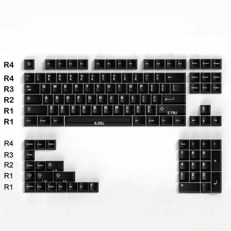 Keycaps WOB Double Shot Keycap CherryProfile for 121 Keys Mechanical Keyboard