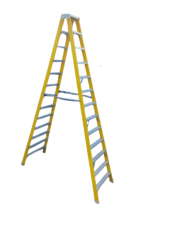 Insulated Double Sided Fiberglass Step Ladder Two Way Access for Electricians Heavy Duty Industrial Work Platform Tool