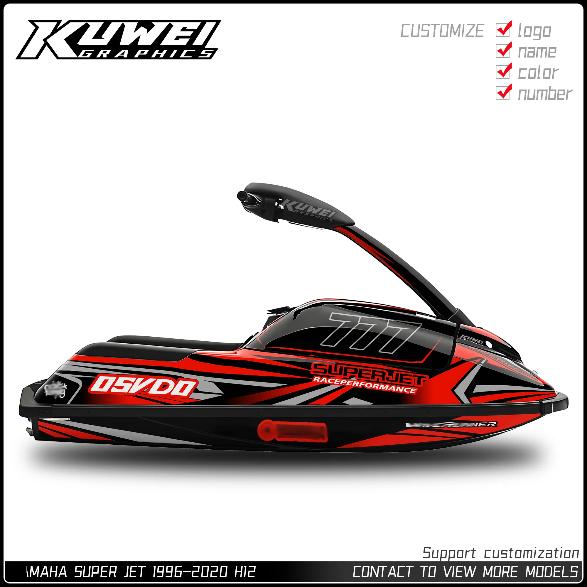 

Подходит для Yamaha Super Jet 1996-2020, графический комплект, наклейка, поддержка персонализированной настройки, реактивный лыж