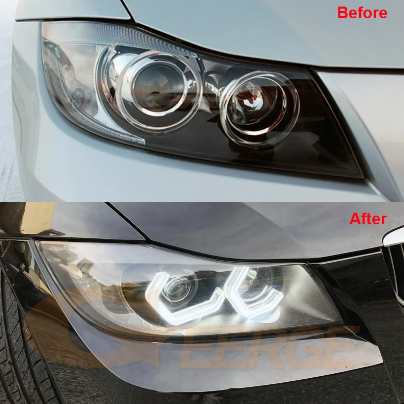 For BMW 3 Series E90 E91 2005 - 2012 Ultra Bright Concept M4 Iconic Style LED Angel Eyes Kit Halo Rings Day Light