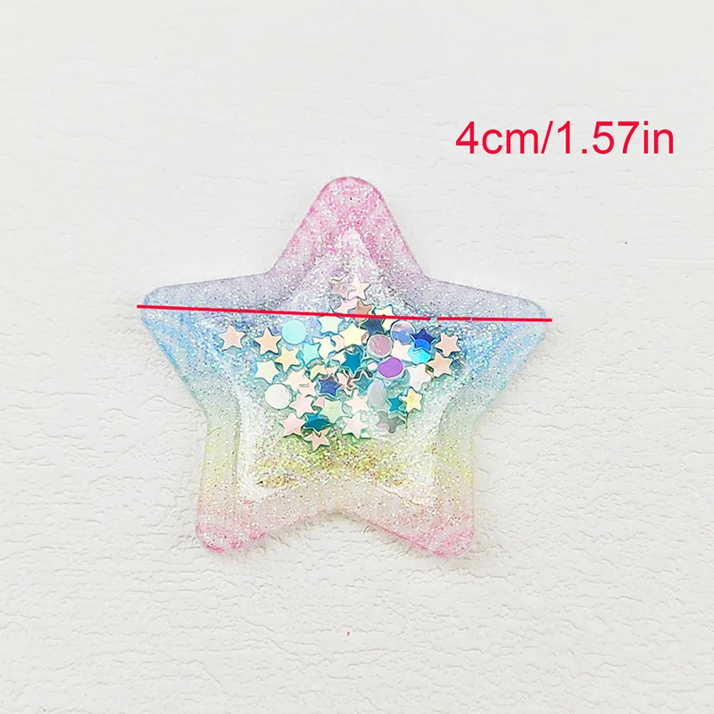 30 pz 4CM colorato trasparente PVC Star Filling shaker Applique per fai da te copricapo tornante fiocco Decor accessori