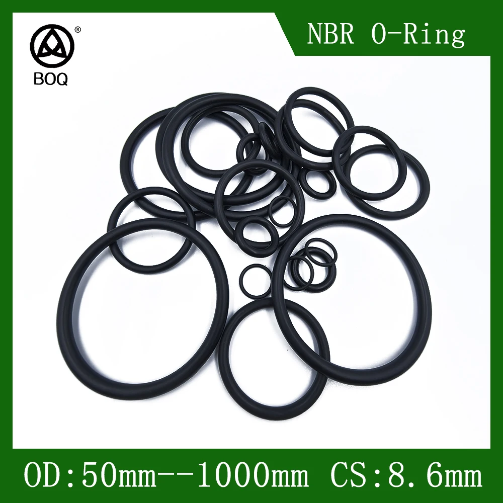 

NBR O Ring CS 8.6 mm OD 50 - 1000 Set Gaskets Seal Nitrile Rubber Bands High Pressure O-Rings Repair Kit Sealing Elastic Band