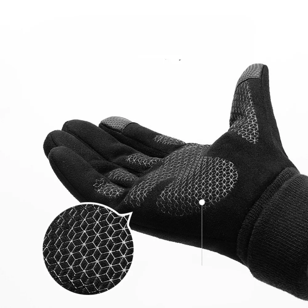 

Winter Non-slip Warm Full Fingers Cycling Gloves Man Outdoor Sports Running Motorcycle Ski Touch Screen Wear-resistant Gloves