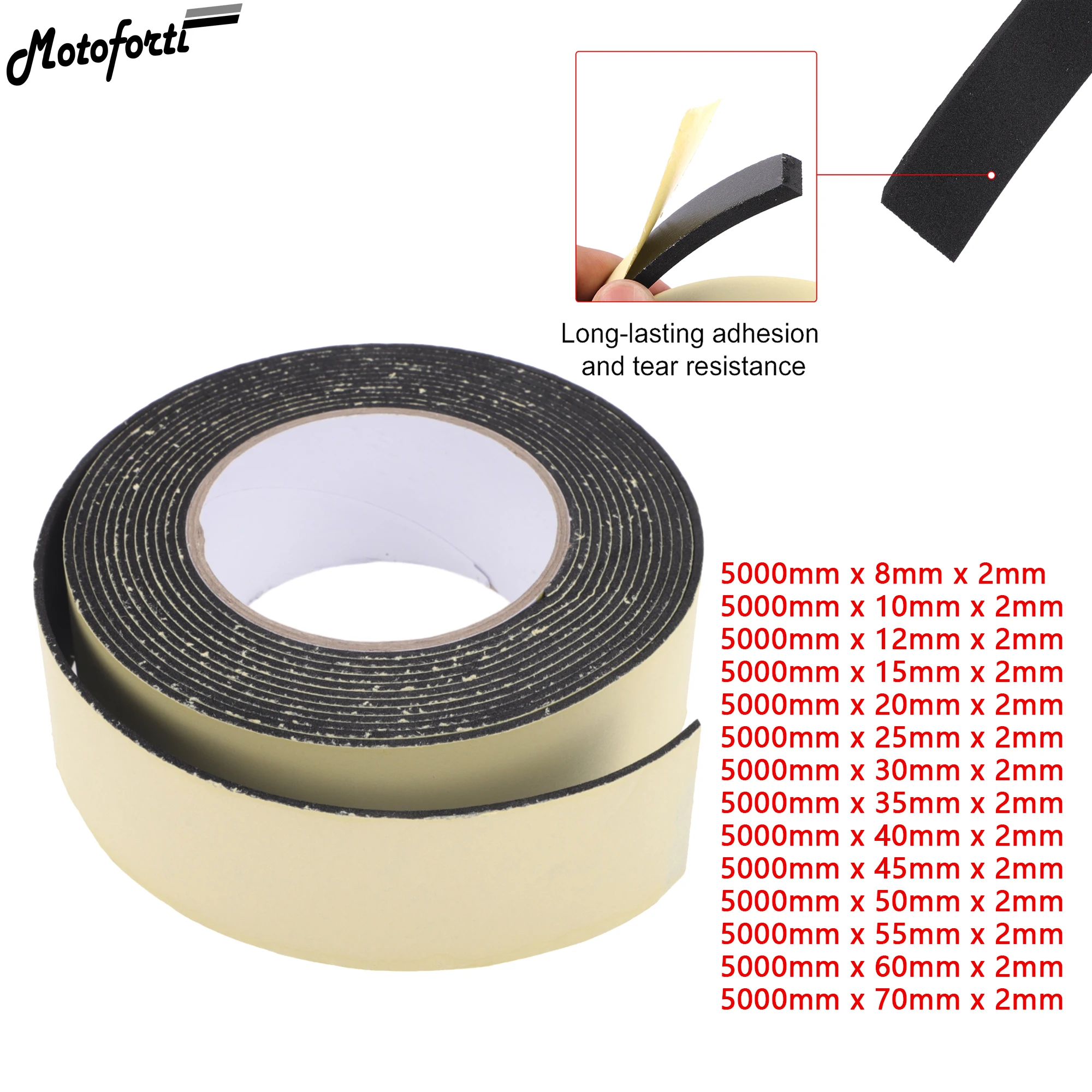 Motoforti 5000x8/10/12/15/20/25/30/35/40/45/50/55/60/65/70/80/100mm EVA Tarpaulin Repair Tape Outer Leak-Proof Tent Awning Tape