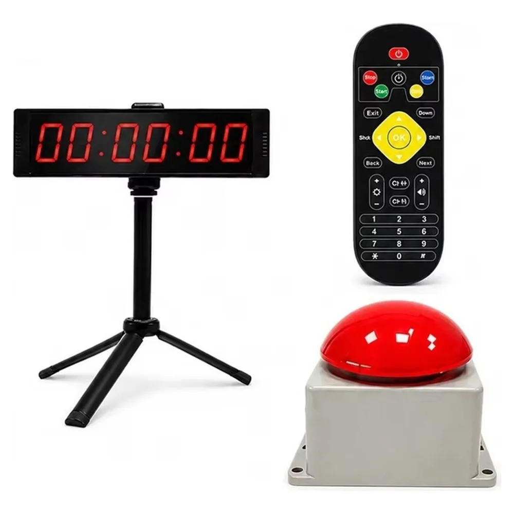 [NEWA08R】 Stopwatch Button Support, Large Digital Gym Timer Clock For Home Fitness, Countdown Timer, 12/24H Format
