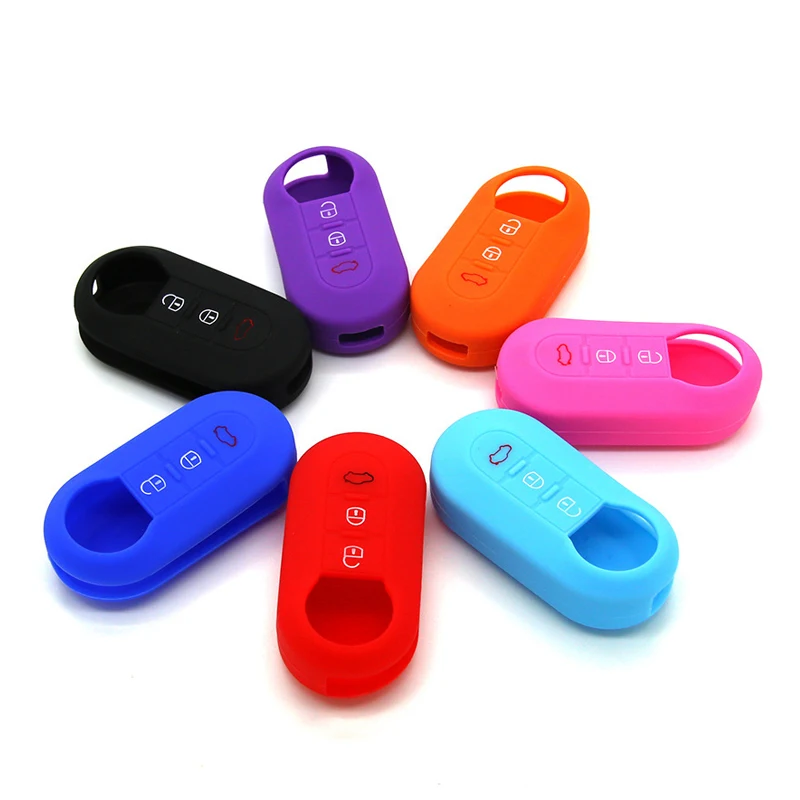 Car Key Cover Case Silicone Shell For FIAT 500 Panda Punto Bravo For Lancia Ypsilon Delta Musa Nera