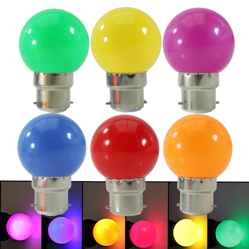 

Bombilla Led Bulb B22 G45 Globe Mini Colorful Light 1W RGB 110v 220v 12v 24v Outdoor Decorate Home Yard Christmas Holiday Lamp