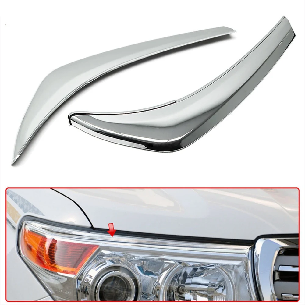 Car Headlight Cover Lamp Eyebrow Decorative Accessories for Toyota Land Cruiser 200 2012-2015