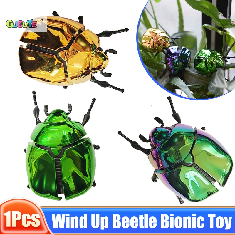 1Pcs Scarab Beetle Children's Plastic Animals Toy Wind Up Beetles Bionic Toys Creative Prankster Animated Insect Model