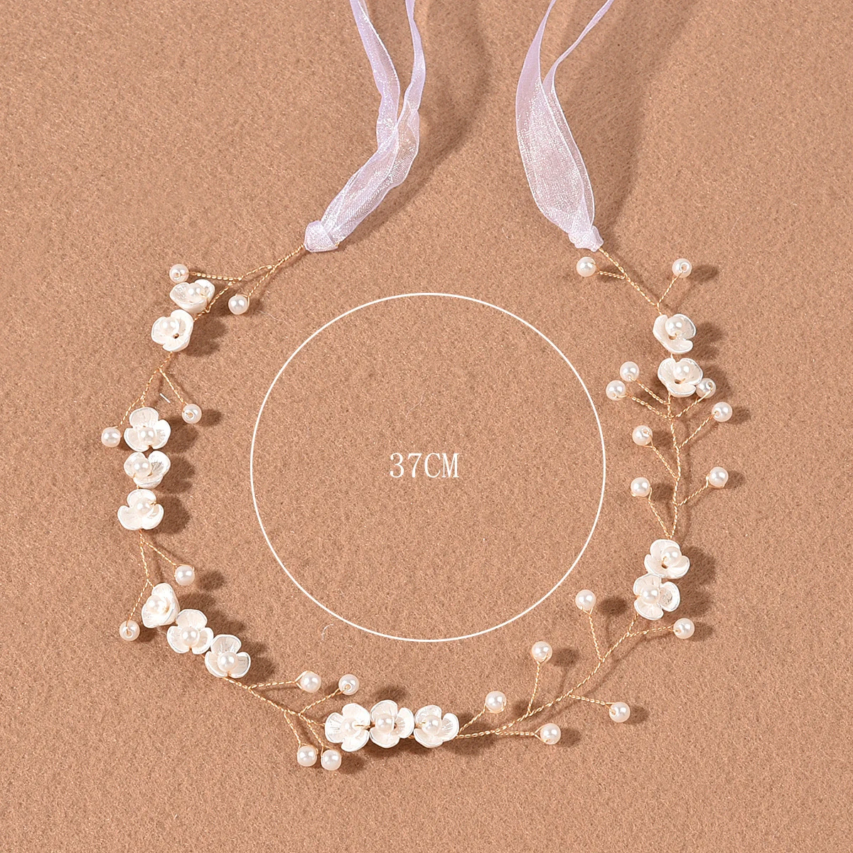 Handgemachte Perlenblumen Stirnbänder mit Band Mode Hochzeit Haarschmuck für Frauen Braut Haarbänder