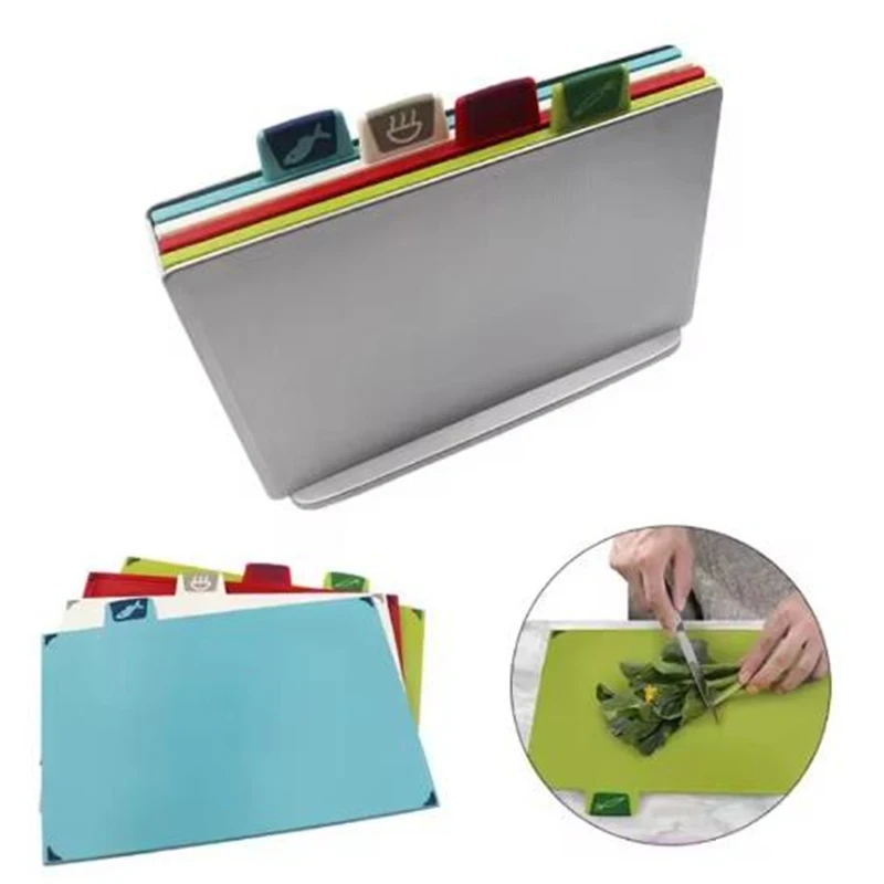 Creative Food Grade PP Plastic Cutting Board 4 Color Classification Plastic Chopping Boards Set Multifunctional Cutting Mats