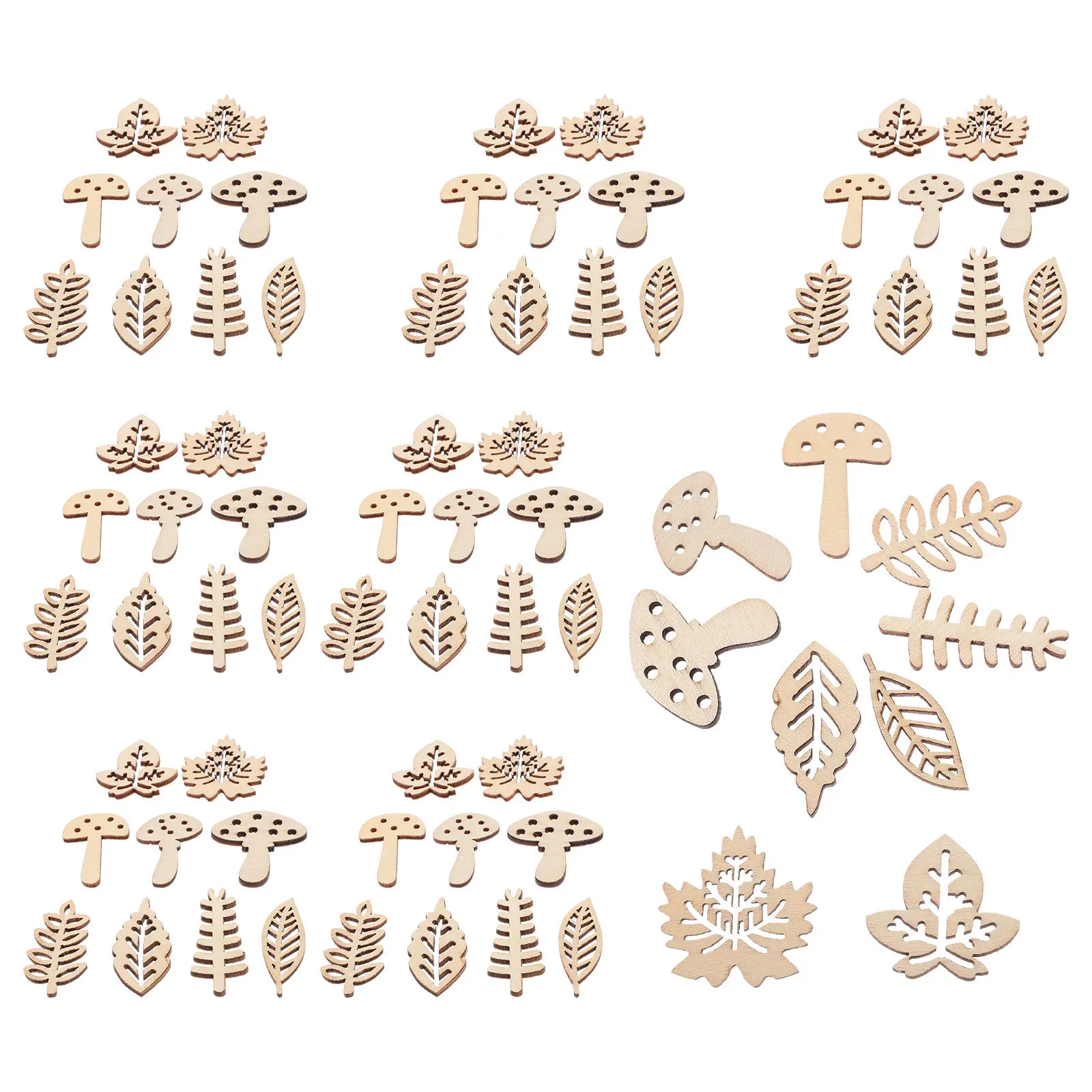 

1Set Plant Shape Wooden Slices Natural Unfinished Wood Craft DIY Supplies Wedding Home Decor Rustic Wood Pieces for Painting