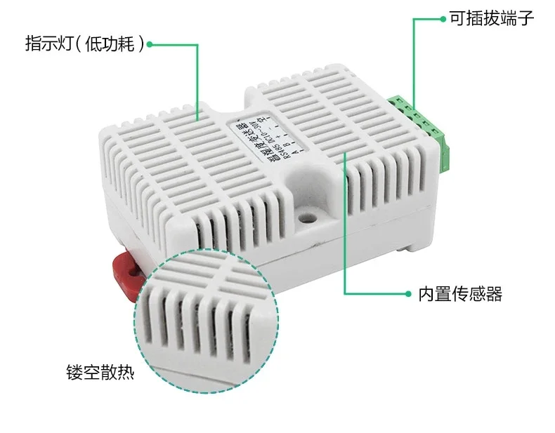 DIN35 Rail Modbus Rtu RS485 Temperature Humidity Transmitter