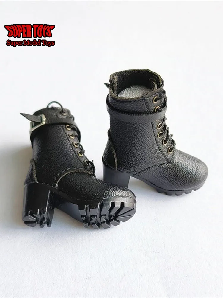 1/6 Scale Female Soldier British Style Shoelace Black Boots Hollow Short Shoes Accessary Fits 12 Inch Action Figure Body