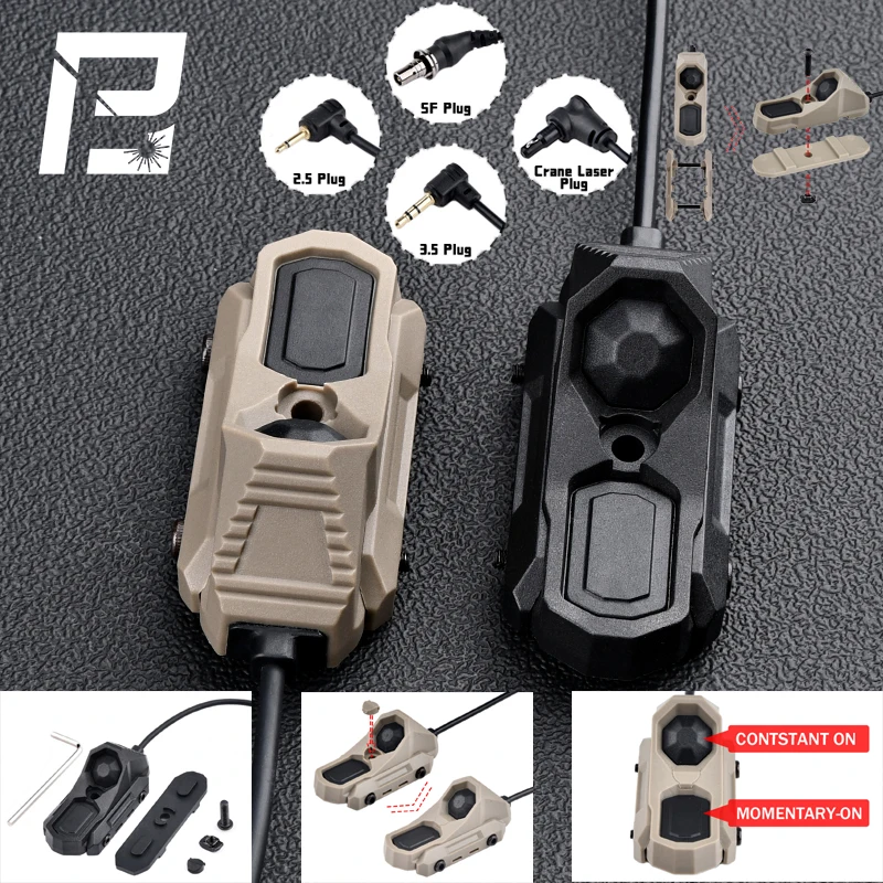 Tactical Axon Pressure Switch Button Remote Dual Function Tail For PEQ-15 DBAL-A2 M300 M600 Flashlight Weapon Scout Light Switch