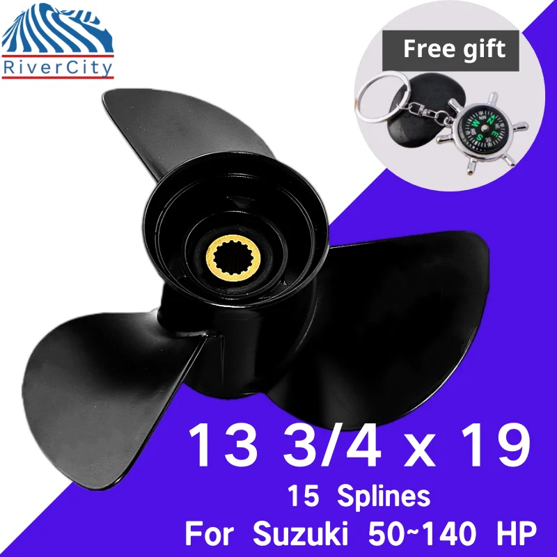 

For Suzuki 100hp 115hp 140hp Outboard Propeller 13 3/4x19 Boat Motor Aluminum Alloy Screw Ship Marine Engine 3 Blade 15 Spline