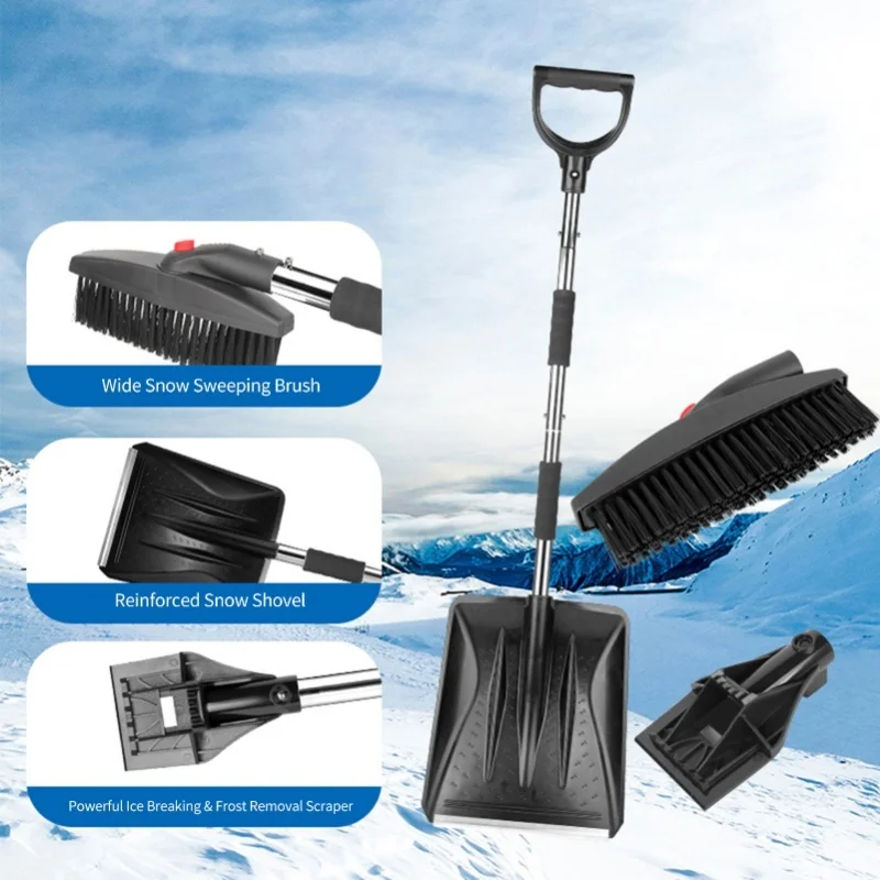 

3 in1 Multi-functional and Extendable Snow Removal Shovel, Three-in-one Snow Shovel, Vehicle-mounted Snow Removal Shovel
