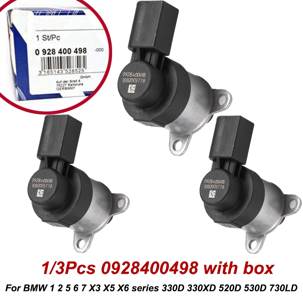 1/3Pcs 0928400498 13517787186 Fuel Pump Metering Solenoid SCV Valve For BMW 1 2 5 6 7 X3 X5 X6 series 330D 330XD 520D 530D 730LD