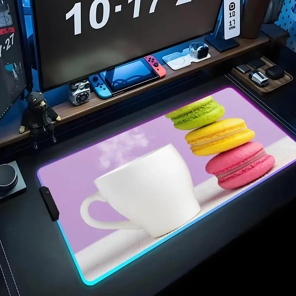 

Макарон обои коврик для мыши RGB игровой коврик для мыши большой светодиодный коврик для ПК настольный коврик светящийся коврик для мыши большой коврик для клавиатуры настольный коврик с