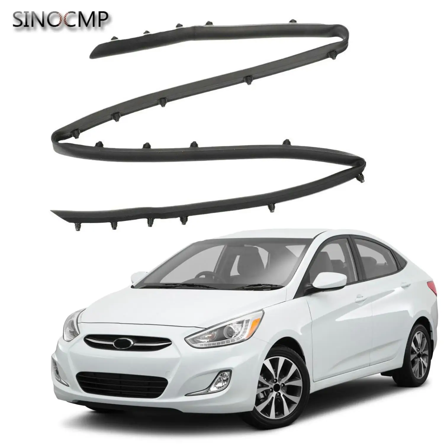 1 szt. Gumowa listwa uszczelniająca przedniego zderzaka 86357-1R000 do Hyundai Accent Sedan 2012-2017, akcesoria i części zewnętrzne samochodu