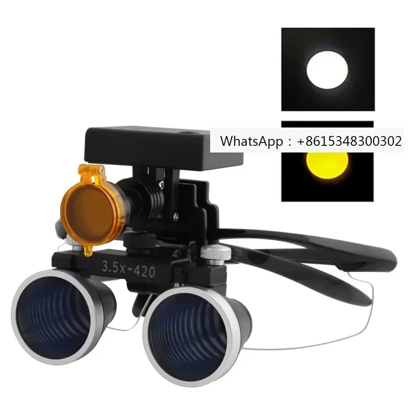 Dentistry  3.5x 2.5x New Oral Binocular Magnifier Black Blue 5W Stereoscopic Headlamp