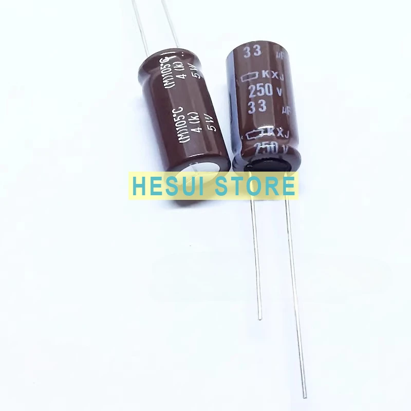 10Pcs Chemical black diamond electrolytic capacitor 250V33UF 10X20 KXJ high frequency long life generation 33UF200V