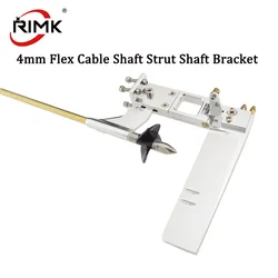 RC Electric Boat 4mm Flex Cable Shaft Strut Shaft Bracket with Rudder Drive Dog Prop Nut Gasket Brass Tube Plastic Pipe