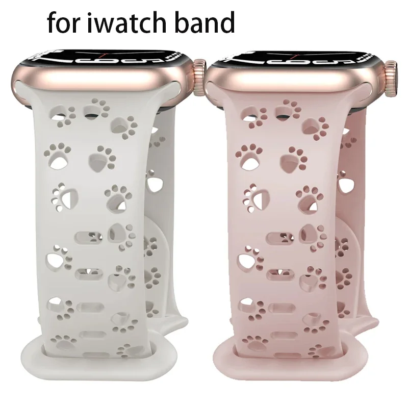 

Силиконовый ремешок Dog Paw для Apple Watch Band 44 мм 41 мм 42 мм 40 мм 49 мм 45 38 Браслет Correa iWatch Series Ultra 2/9/8/7/6/5/4/3/SE