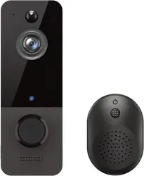 Wireless Doorbell Camera,Smart Video Doorbell Camera with PIR Motion Detection, 2-Way Audio, Night Vision, 2.4G WiFi, Battery