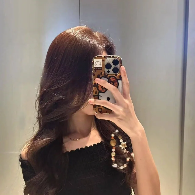 متوفر حافظة هاتف Hello Kitty Kuromi لهاتف آيفون 15 14 13 12 11 Pro Max 7 8 Plus X Xr Xs Max هدية فتاة غطاء هاتف شفاف